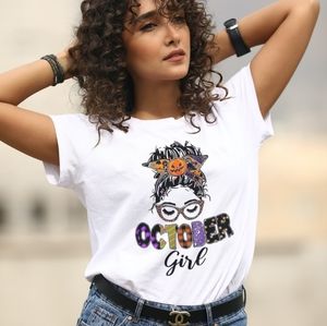 October Girl white tshirt